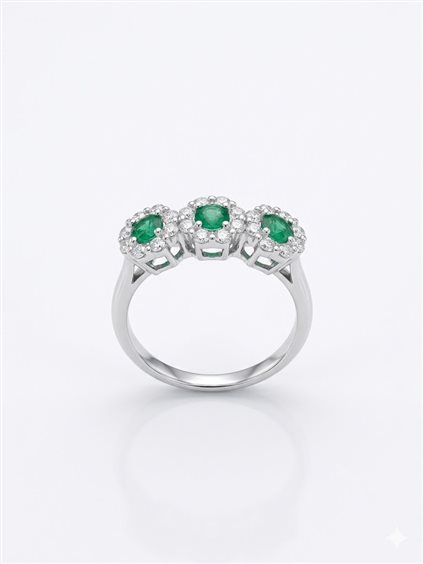 Ringe Giorgio Visconti Dame TRILOGY SMERALDI in Weißgold Smeraldo 0.41 Ct ABX15044S - ABX15044S